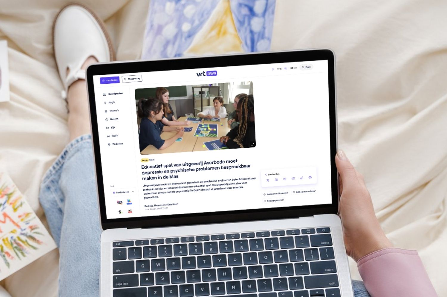 laptop met persbericht over het lespakket Breekijzer